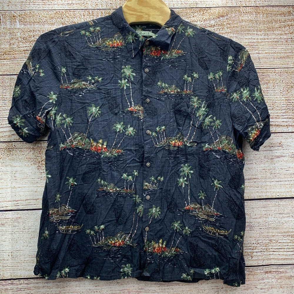 Batik Bay Men's XXL Hawaiian Tropical Palm Scene Short Sleeve Button Up Shirt
